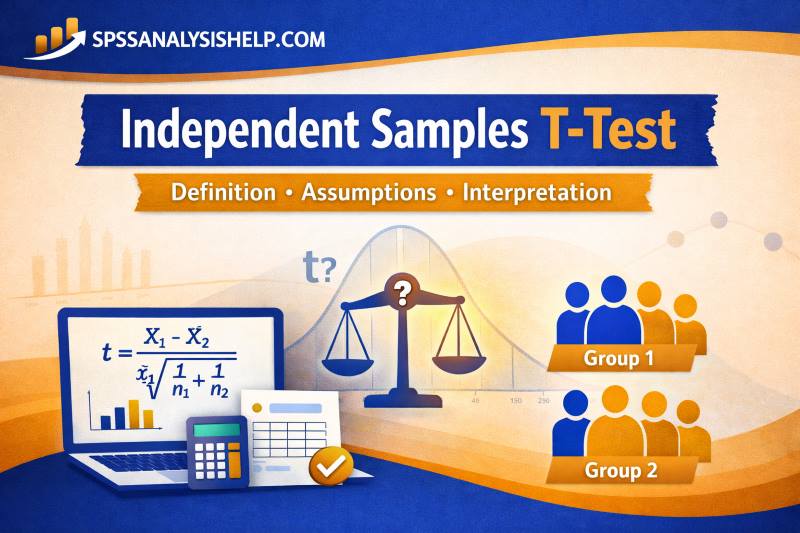 Independent samples t test explained. Definition, Assumptions, when to use and interpretation