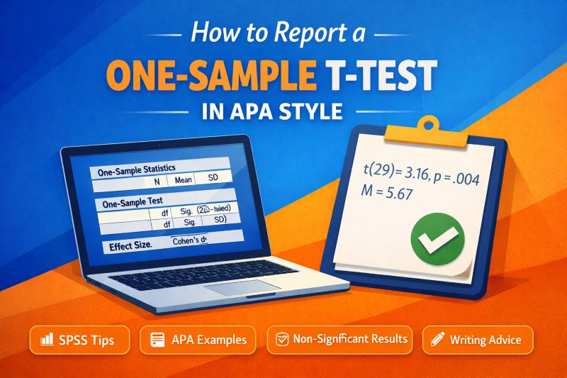 Reporting one-sample t-test result in apa